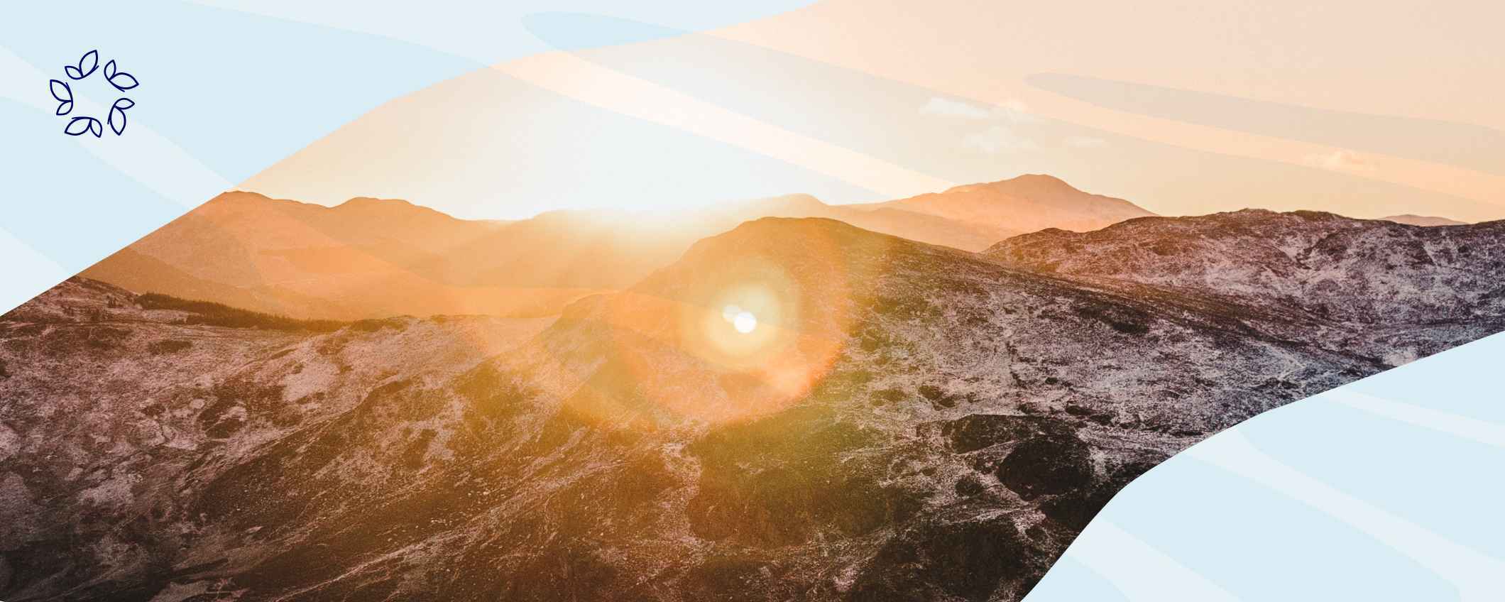 Sunset over a beautiful mountain top.