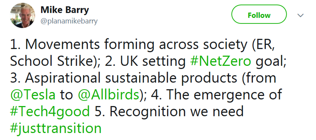 Movements forming across society, net zero goals, sustainable products